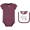 image:imageHudson Baby Unisex Cotton Sleep and Play Bodysuit and Bandana Bib SetPlum Wildflower