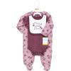 image:imageHudson Baby Unisex Cotton Sleep and Play Bodysuit and Bandana Bib SetPlum Wildflower