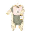image:imageHudson Baby Unisex Cotton Sleep and Play Bodysuit and Bandana Bib SetSage Floral Wreath