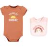 image:imageHudson Baby Unisex Cotton Sleep and Play Bodysuit and Bandana Bib SetSunshine Rainbows