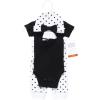 image:imageHudson Baby Unisex Thermal Preemie Layette Set 4pc Short Sleeve OutfitBlack White Dots Short Sleeve