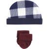 image:imageHudson Baby Unisex Thermal Preemie Layette Set 4pc Short Sleeve OutfitNavy Plaid Long Sleeve