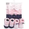 image:imageHudson Baby babygirls 10pc Headband and Socks SetPink Polka Dot Love