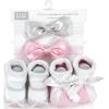 image:imageHudson Baby babygirls 12pc Headband and Socks SetPink Gray Gold Sequin