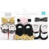image:imageHudson Baby babygirls 12pc Headband and Socks SetPink Gray Gold Sequin