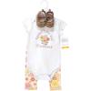 image:imageHudson Baby babygirls Cotton Bodysuit Pant and Shoe SetPeace Love Flowers