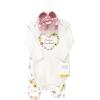 image:imageHudson Baby babygirls Cotton Bodysuit Pant and Shoe SetSoft Painted Floral