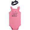 image:imageHudson Baby girls Sleeveless Bodysuit and Headband SetBaby and Toddler TShirt SetPink Navy Roses