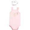 image:imageHudson Baby girls Sleeveless Bodysuit and Headband SetBaby and Toddler TShirt SetSoft Pink Roses