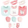 image:imageHudson Baby Baby Caps Or Headbands Bibs Mittens and Socks 12pc SetPink Woodland