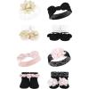 image:imageHudson Baby Baby Girls 8pc Headband and Socks SetLace Velvet Knot