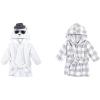 image:imageHudson Baby Boy Plush Animal Face Bathrobe 2Pack Narwhal DinosaurHandsome Bear Gray Plaid
