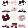 image:imageHudson Baby Girls Headband and Socks GiftsetBurgundy Blush Burgundy Black