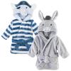 image:imageHudson Baby Unisex Baby 2Pc Plush Animal Face Bathrobe Pig Gray Zebra 09 MonthsPirate Elephant Donkey