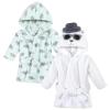 image:imageHudson Baby Unisex Baby 2Pc Plush Animal Face Bathrobe Pig Gray Zebra 09 MonthsTriceratops Handsome Bear