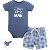 image:imageHudson Baby Unisex Baby Bodysuit Short and Sock 3Piece SetMamas Little Man