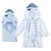 image:imageHudson Baby Unisex Baby Cotton Animal Face Hooded Towel and Plush Bathrobe Bundle Set Narwhal 09 Months