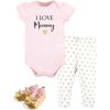 image:imageHudson Baby Unisex Baby Cotton Bodysuit Pant and Shoe SetGirl Mommy