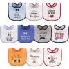 image:imageHudson Baby Unisex Baby Cotton Terry Drooler Bibs With Fiber FillingHoliday Boy Onederful