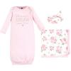 image:imageHudson Baby Unisex Baby Gown Swaddle Blanket and Cap or Headband 06 MonthsMom Floral