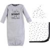 image:imageHudson Baby Unisex Baby Gown Swaddle Blanket and Cap or Headband 06 MonthsMom Moon and Back
