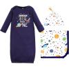 image:imageHudson Baby Unisex Baby Gown Swaddle Blanket and Cap or Headband 06 MonthsSolar System