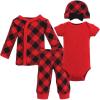 image:imageHudson Baby Unisex Baby Thermal Preemie Layette Set 4pcGirl Buffalo Plaid