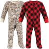 image:imageHudson Baby Unisex Baby Thermal Zipper Sleep and Play 2pkBuffalo Plaid Leopard