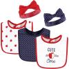 image:imageHudson Baby Unisex BabyCotton Bib and Headband or Caps SetApple