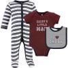 image:imageHudson Baby Unisex Cotton Sleep and Play Bodysuit and Bandana Bib SetBoy Daddy
