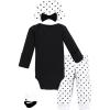 image:imageHudson Baby Unisex Thermal Preemie Layette Set 4pc Short Sleeve OutfitBlack White Dots Long Sleeve