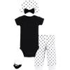 image:imageHudson Baby Unisex Thermal Preemie Layette Set 4pc Short Sleeve OutfitBlack White Dots Short Sleeve