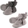 image:imageHudson Baby babygirls Cozy Fleece BootiesLight and Dark Gray 2pack
