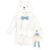 image:imageHudson Baby unisexbaby Plush Bathrobe and Toy SetGingham Bear Boy