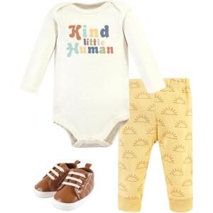 image:imageHudson Baby Baby Cotton Bodysuit Pant and Shoe SetKind Human
