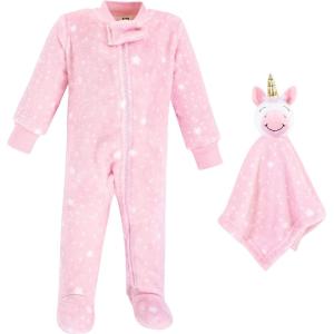 image:imageHudson Baby Baby Flannel Plush Sleep and Play and Security ToyPink Unicorn
