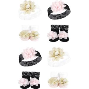 image:imageHudson Baby Baby Girls 8pc Headband and Socks SetLace