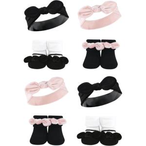 image:imageHudson Baby Baby Girls 8pc Headband and Socks SetVelvet Knot