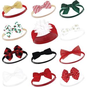 image:imageHudson Baby Cotton and Synthetic Headbands Size 024 Months12 Days of Christmas Holly