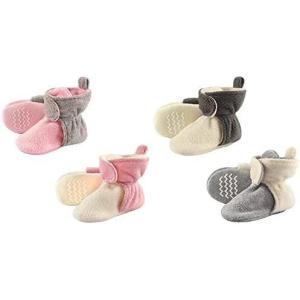 image:imageHudson Baby Cozy Fleece Booties 4PackLt Pink CreamCream Gray