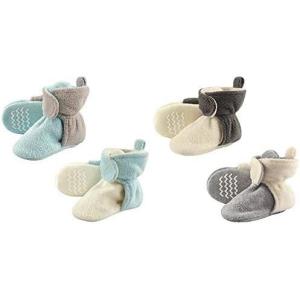 image:imageHudson Baby Cozy Fleece Booties 4PackMint GrayCream Gray