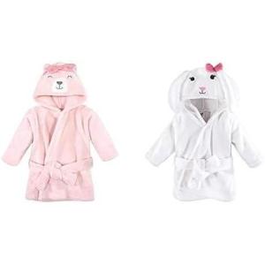 image:imageHudson Baby Girl Plush Animal Face Bathrobe 2Pack Pink Owl Blue Whimsical UnicornBear Bunny
