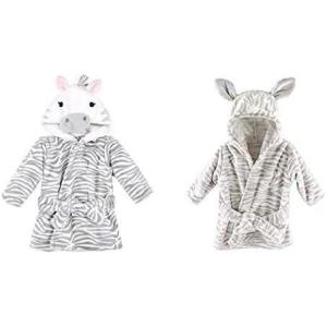 image:imageHudson Baby Girl Plush Animal Face Bathrobe 2Pack Pink Owl Blue Whimsical UnicornGray Zebra Zebra