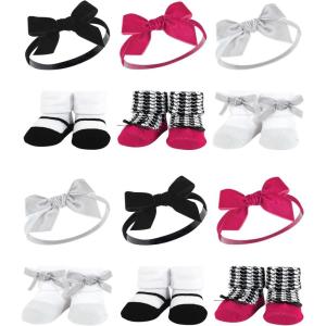 image:imageHudson Baby Girls Headband and Socks GiftsetBlack Pink