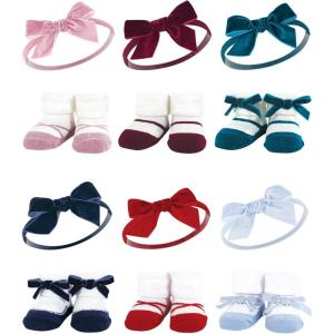 image:imageHudson Baby Girls Headband and Socks GiftsetBurgundy Pink Teal Dark Red Blue