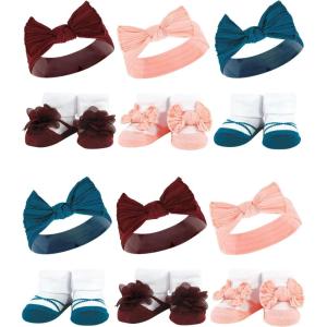 image:imageHudson Baby Girls Headband and Socks GiftsetBurgundy Teal