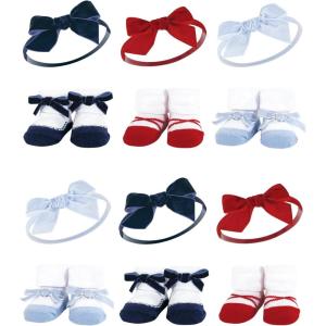 image:imageHudson Baby Girls Headband and Socks GiftsetDark Red Blue