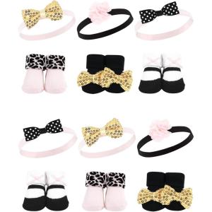 image:imageHudson Baby Girls Headband and Socks GiftsetGold Sequin