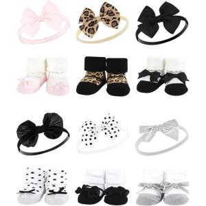 image:imageHudson Baby Girls Headband and Socks GiftsetLeopard Black Silver