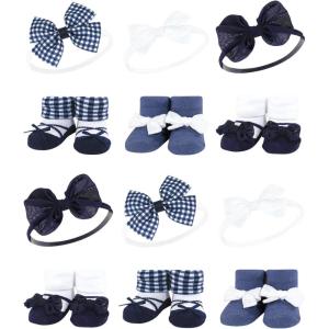 image:imageHudson Baby Girls Headband and Socks GiftsetNavy Gingham